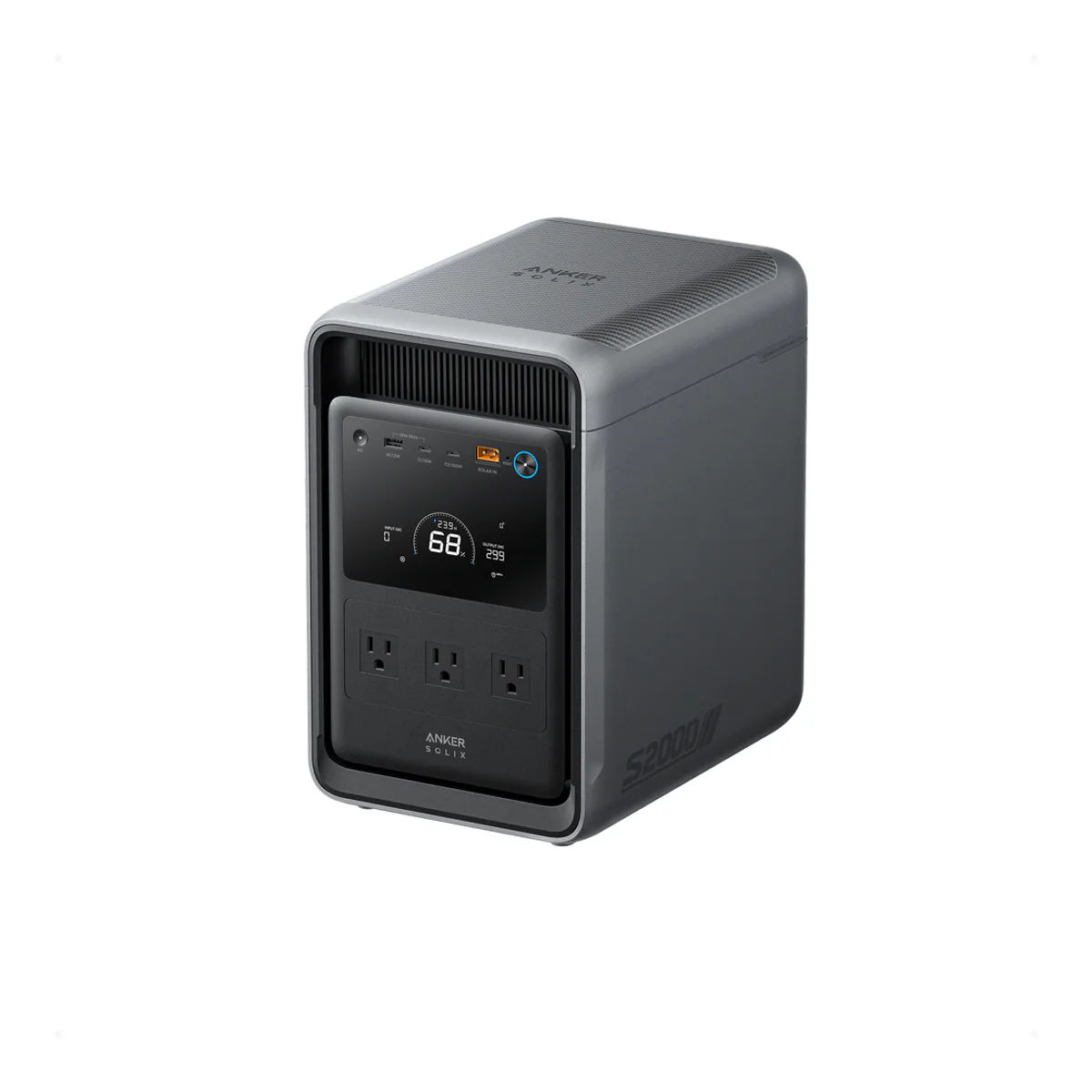 Anker SOLIX S2000 portable power station in dark gray