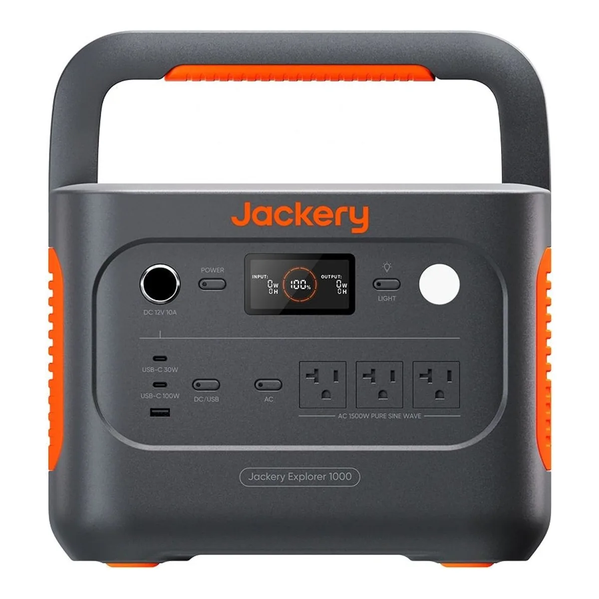 Jackery Explorer 1000 v2 portable power station in gray and orange